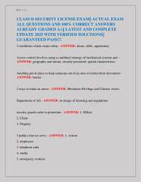 Class D Security License Exam: Questions and Answers