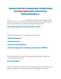 ADMINISTRATION JOURNEYMAN COURSE EXAM 2025|260+Qs&As|NEW UPDATE|100% VERIFIED|GRADED A+