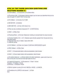 ATSC 231 TEST PAPER 2025/2026 QUESTIONS AND SOLUTIONS RANKED A+