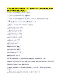 AVID PT 101 REVISION TEST 2025/2026 QUESTIONS WITH SOLUTIONS GRADED A+