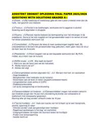 ASSISTENT DROGIST OPLEIDING FINAL PAPER 2025/2026 QUESTIONS WITH SOLUTIONS GRADED A+