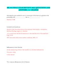 NR 576 Final Exam Review: Key Questions and Answers on Gastrointestinal and ENT Disorders