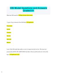 2025 OSI Model Questions and Answers Graded A+ What does OSI stand for? Open Systems I