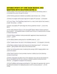 ARTHREX SPORTS IOT CORE EXAM MANUAL 2025 QUESTIONS WITH SOLUTIONS RATED A+