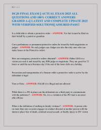 Criminal Justice Exam 2025: Q&A on Law Enforcement, Domestic Violence & Juvenile Law