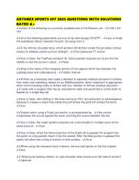 ARTHREX SPORTS IOT 2025 QUESTIONS WITH SOLUTIONS RATED A+