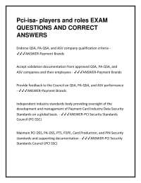 PCI-ISA Compliance: Roles and Responsibilities Q&A