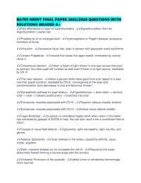 BATES HEENT FINAL PAPER 2025/2026 QUESTIONS WITH SOLUTIONS GRADED A+