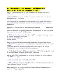 ARTHREX SPORTS IOT EVALUATION EXAM 2025 QUESTIONS WITH SOLUTIONS RATED A+