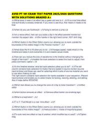 AVID PT 101 EXAM TEST PAPER 2025/2026 QUESTIONS WITH SOLUTIONS GRADED A+
