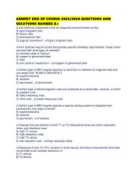 ARMRIT END OF COURSE 2025/2026 QUESTIONS AND SOLUTIONS RANKED A+