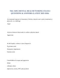 Mental Health Nursing: Anger, Aggression & Abuse Q&A