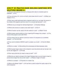 AVID PT 101 PRACTICE EXAM 2025/2026 QUESTIONS WITH SOLUTIONS GRADED A+
