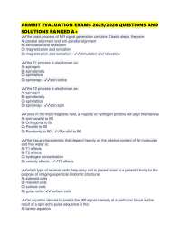 ARMRIT EVALUATION EXAMS 2025/2026 QUESTIONS AND SOLUTIONS RANKED A+