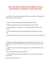 Mental Health Nursing Exam 2: Questions & Answers 2025-2026