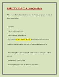 PRINCE2 Exam Practice: 77 Questions for Certification Success