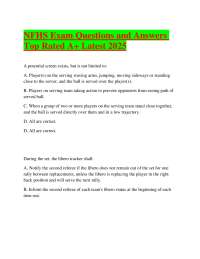 NFHS Volleyball Exam: Questions and Answers 2025