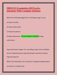 PRINCE2 Foundation Practice Questions with Solutions