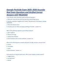 Georgia Pesticide Exam Prep 2025-2026: Questions and Answers