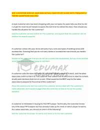 Customer Service Exam Study Guide: Questions and Solutions