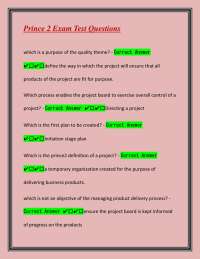 PRINCE2 Exam Practice Questions and Answers