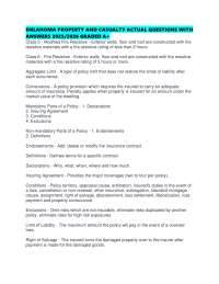 OKLAHOMA PROPERTY AND CASUALTY ACTUAL QUESTIONS WITH ANSWERS 2025/2026 GRADED A+