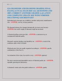 GIA Diamond Grading Exam: Questions and Answers 2025