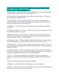 CVENT SOURCING STUDY GUIDE 2025/2026 QUESTIONS WITH SOLUTIONS GRADED A+