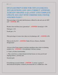CEPA Exam Prep: Exit Planning Questions and Answers 2024-2025