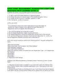 CVENT EVENT MANAGEMENT EXAMINATION SCRIPT 2025 QUESTIONS WITH ANSWERS RATED A+