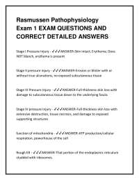 Pathophysiology Exam 1: Questions and Answers