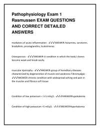Pathophysiology Exam 1: Questions and Answers for Medical Students