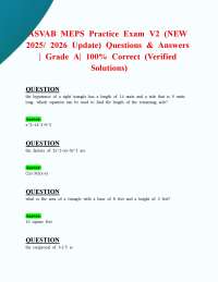 ASVAB MEPS Practice Exam 2025/2026: Questions & Answers