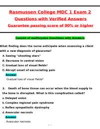 Rasmussen College MDC 1 Exam 2 (2025) – Verified Questions & Answers | Guaranteed 90%+ Pas