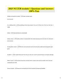 2025 NCCER module 1 Questions and Answers 100% Pass Whatb are benefits of safety - Low