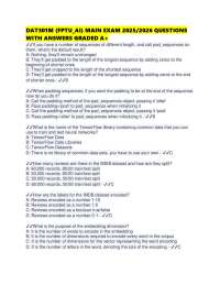 DAT301M (FPTU_AI) MAIN EXAM 2025/2026 QUESTIONS WITH ANSWERS GRADED A+