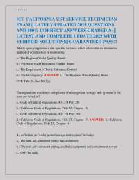ICC CALIFORNIA UST SERVICE TECHNICIAN EXAM || LATELY UPDATED 2025 QUESTIONS AND ANSWERS