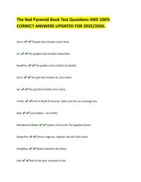 The Red Pyramid Book Test Questions AND 100% CORRECT ANSWERS UPDATED FOR 2025/2026.