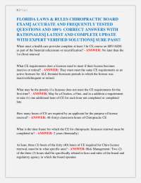 Florida Chiropractic Laws and Rules Exam: Q&A for License Renewal