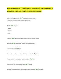 RED BOOK 88M EXAM QUESTIONS AND 100% CORRECT ANSWERS AND UPDATED FOR 2025/2026.