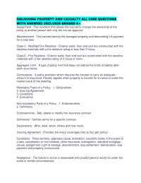 OKLAHOMA PROPERTY AND CASUALTY ALL CORE QUESTIONS WITH ANSWERS 2025/2026 GRADED A+