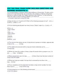 CSCI 1103 FINAL EXAM PAPER 2025/2026 QUESTIONS AND ANSWERS GUARANTEE A+