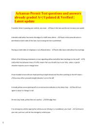 Arkansas Permit Test questions and answers already graded A+| Updated & Verified | Lates