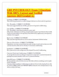 GRE Psychology Exam 2025: Q&A on Learning and Conditioning
