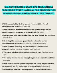 Sterile Processing Certification Exam Q&A