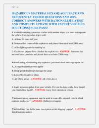 Hazardous Materials Exam: Q&A for Transportation Safety