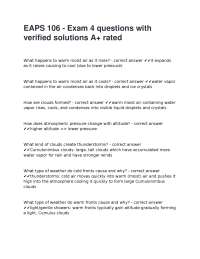 EAPS 106 Exam 4: Questions and Verified Solutions