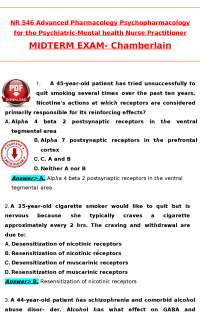 Psychopharmacology Midterm Exam Questions and Answers