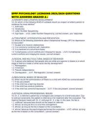 EPPP PSYCHOLOGY LICENSING 2025/2026 QUESTIONS WITH ANSWERS GRADED A+