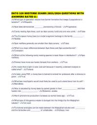 ENTO 320 MIDTERM EXAMS 2025/2026 QUESTIONS WITH ANSWERS RATED A+
